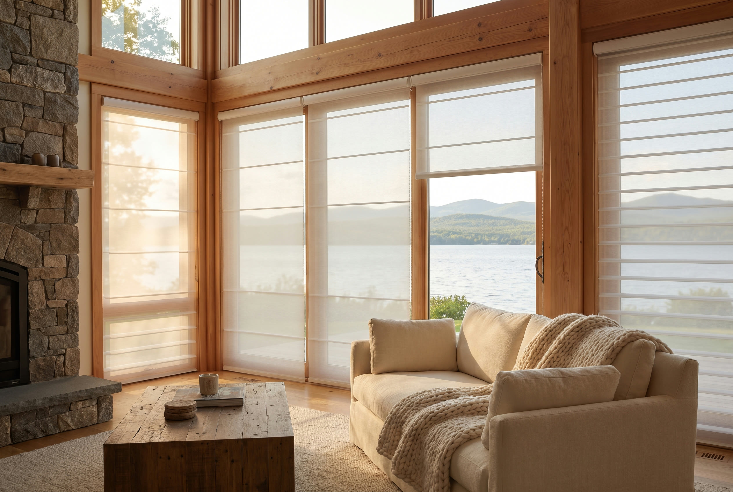A Burlington, VT home dressed in custom Hunter Douglas window treatments.