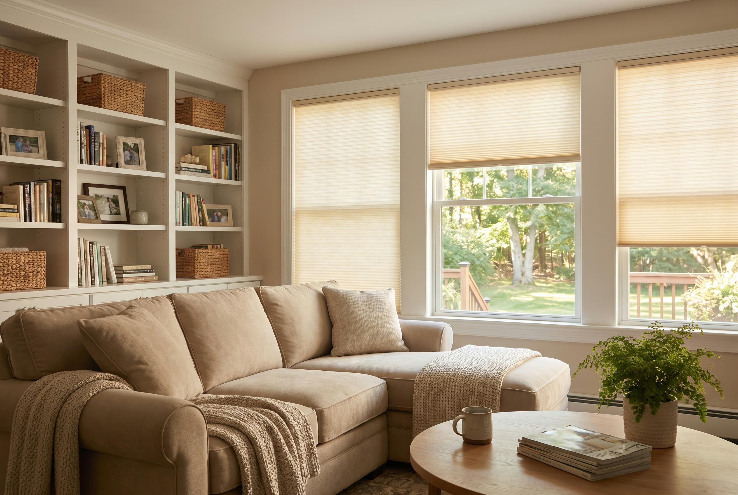 A Derry, NH home dressed in custom Hunter Douglas window treatments.